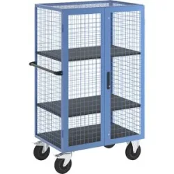 Etagenwagen, Doppelflügeltür, 2 Etagenböden, lichtblau eurokraft pro