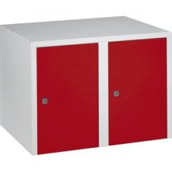Aufsatzschrank München, 2 Abteile, feuerrot, Breite 600 mm Wolf