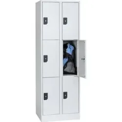 3er-Schließfachschrank Stuttgart, 2 Abteile, B 600 mm, lichtgrau / lichtgrau Wolf