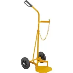 Stahlflaschenwagen, für 1 Stahlflasche mit Ø 140 - 250 mm, Vollgummireifen eurokraft basic