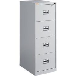 Hängeregistraturschrank, 1-bahnig, 4 Schübe, lichtgrau eurokraft basic