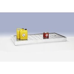 Lochblechabdeckung zu Wannenboden, BxT 1000 x 500 mm, für Schiebetürenschrank XL eurokraft pro