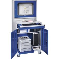 Computerschrank, HxBxT 1550 x 800 x 690 mm, mit schmalem Auszug und Towerfach eurokraft pro