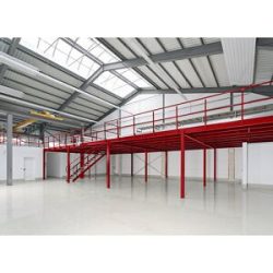 kaiserkraft Lagerbühne, Grundfeld, Flächenbelastbarkeit 500 kg/m², Stützenraster 5000 x 4000 mm