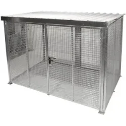 Gasflaschen-Gittercontainer, mit Dach und Doppelflügeltor, BxT 3100 x 2100 mm eurokraft pro