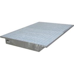 Regal-Einhängewanne, mit verzinktem Gitterrost, LxB 1750 x 1250 / 915 mm, feuerverzinkt eurokraft pro