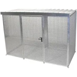 Gasflaschen-Gittercontainer, mit Dach und Einflügeltor, BxT 3100 x 1500 mm eurokraft pro