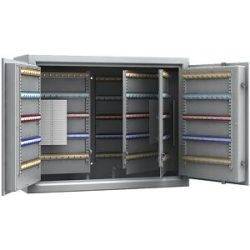 kaiserkraft Schlüsseltresor, lichtgrau, Hakenleisten verstellbar, 600 Haken, HxBxT 636 x 812 x 300 mm