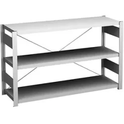 Steckregal, Bauart leicht, einseitig, HxBxT 825 x 1300 x 400 mm, grau, Grundregal eurokraft pro