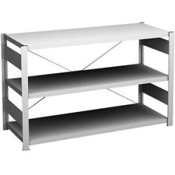Steckregal, Bauart leicht, einseitig, HxBxT 825 x 1300 x 500 mm, grau, Grundregal eurokraft pro