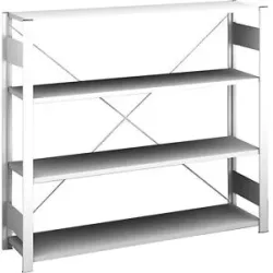 Steckregal, Bauart leicht, einseitig, HxBxT 1200 x 1300 x 300 mm, grau, Grundregal eurokraft pro