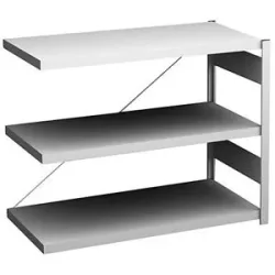 Steckregal, Bauart leicht, einseitig, HxBxT 825 x 1000 x 500 mm, grau, Anbauregal eurokraft pro