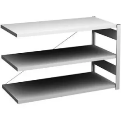 Steckregal, Bauart leicht, einseitig, HxBxT 825 x 1300 x 600 mm, grau, Anbauregal eurokraft pro