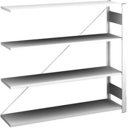 Steckregal, Bauart leicht, einseitig, HxBxT 1200 x 1300 x 300 mm, grau, Anbauregal eurokraft pro