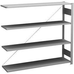 Steckregal, Bauart leicht, einseitig, HxBxT 1200 x 1300 x 400 mm, verzinkt, Anbauregal eurokraft pro