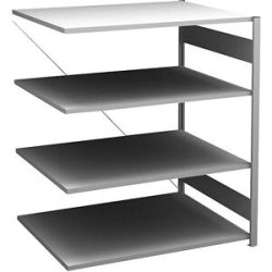 Steckregal, Bauart leicht, einseitig, HxBxT 1200 x 1000 x 800 mm, verzinkt, Anbauregal eurokraft pro