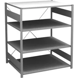 Steckregal, Bauart leicht, einseitig, HxBxT 1200 x 1000 x 800 mm, verzinkt, Grundregal eurokraft pro