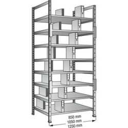 kaiserkraft Ordner- und Archiv-Steckregal, verzinkt, Höhe 3000 mm, doppelseitig, Boden-BxT 1000 x 600 mm, Grundfeld
