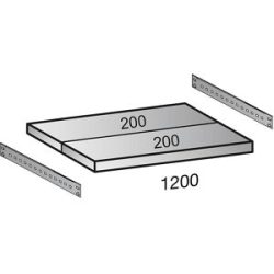 kaiserkraft Fachboden für CLEANA-Steckregal, Bodenbreite 1200 mm, Tiefe 400 mm