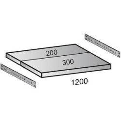 kaiserkraft Fachboden für CLEANA-Steckregal, Bodenbreite 1200 mm, Tiefe 500 mm