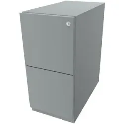 Rollcontainer Note?, mit 2 Hängeregistraturen, HxB 645 x 300 mm, silber BISLEY