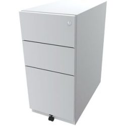 Rollcontainer Note?, mit 2 Universalschubladen, 1 Hängeregistratur, HxBxT 645 x 300 x 565 mm, verkehrsweiß BISLEY