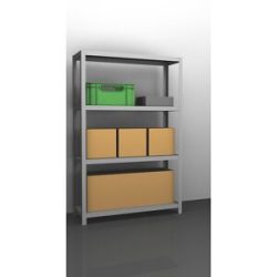 Lager-Schraubregal, Bauart mittelschwer, beidseitig, HxBxT 1500 x 1000 x 400 mm, verzinkt, Grundregal eurokraft pro