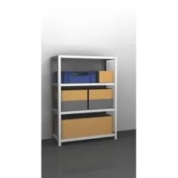 Lager-Schraubregal, Bauart mittelschwer, beidseitig, HxBxT 1500 x 1300 x 500 mm, lichtgrau, Grundregal eurokraft pro