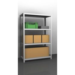 Lager-Schraubregal, Bauart mittelschwer, beidseitig, HxBxT 1500 x 1000 x 600 mm, lichtgrau, Grundregal eurokraft pro