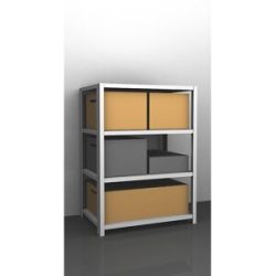Schwerlast-Schraubregal, lichtgrau RAL 7035, Regalhöhe 1500 mm, Grundregal, Breite x Tiefe 1300 x 800 mm eurokraft pro