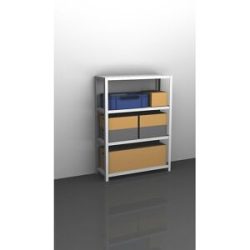 Lager-Schraubregal, Bauart mittelschwer, beidseitig, HxBxT 1500 x 1300 x 400 mm, lichtgrau, Grundregal eurokraft pro