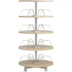 kaiserkraft Ordner-Drehsäule, Etagen-Ø 800 mm, 4 Etagen, Buche-Dekor