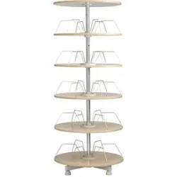 kaiserkraft Ordner-Drehsäule, Etagen-Ø 1000 mm, 5 Etagen, Buche-Dekor