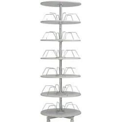 kaiserkraft Ordner-Drehsäule, Etagen-Ø 800 mm, 6 Etagen, hellgrau