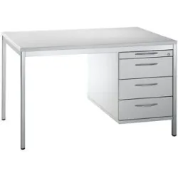 kaiserkraft LENA - Unterschrank, HxBxT 540 x 434 x 800 mm, 1 Utensilienschub, 3 Materialschübe, lichtgrau