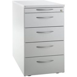 kaiserkraft LENA - Standcontainer, 1 Utensilienschub, 4 Materialschübe, Höhe 720 mm, lichtgrau