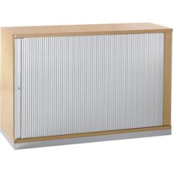 kaiserkraft HANNA - Rollladenschrank, Höhe 781 mm, 1 Fachboden, Dekor Buche