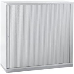 kaiserkraft HANNA - Rollladenschrank, Höhe 1133 mm, 2 Fachböden, lichtgrau
