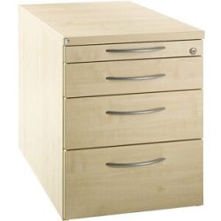 kaiserkraft HANNA - Rollcontainer, 1 Utensilienschub, 3 Materialschübe, Dekor Ahorn