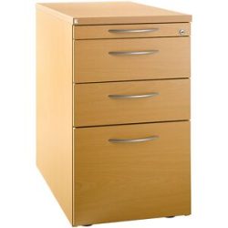 kaiserkraft HANNA - Standcontainer, 1 Utensilienschub, 2 Materialschübe, 1 Hängeregistratur, Dekor Buche
