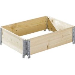 Aufsatzrahmen aus Holz, mit 4 Scharnieren, für Paletten 1000 x 800 mm, Nutzhöhe 200 mm ratioform
