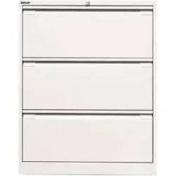 Hängeregistraturschrank, 2-bahnig, 3 Schübe, DIN A4, verkehrsweiß BISLEY