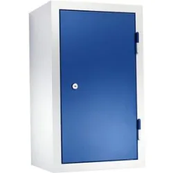 Werkstatt-Hängeschrank, HxBxT 600 x 350 x 320 mm, Vollblechtüren, enzianblau RAL 5010 eurokraft basic