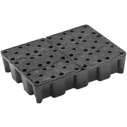 CEMO Kleingebinde-/Laborwanne aus PE, Auffangvolumen 60 l, mit PE-Rost