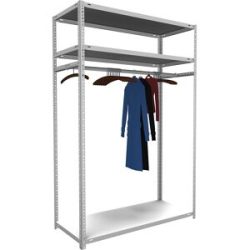 Garderoben-Regal-Schraubsystem, HxBxT 2000 x 1300 x 600 mm, Grundregal hofe