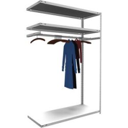 Garderoben-Regal-Schraubsystem, HxBxT 2000 x 1300 x 600 mm, Anbauregal hofe