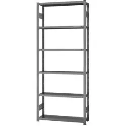 Steckregal, Bauart leicht, doppelseitig, HxBxT 2500 x 1000 x 300 mm, verzinkt, Grundregal eurokraft pro