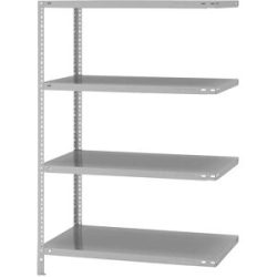 Schraubregal, Bauart leicht, doppelseitig, HxBxT 1500 x 1000 x 600 mm, grau, Anbauregal eurokraft pro