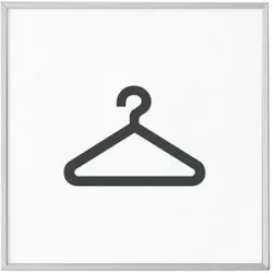 kaiserkraft MADRID Silver Line? Türschild, Piktogramm HxB 120 x 120 mm, Garderobe