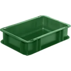 kaiserkraft Euro-Format-Stapelbehälter, Wände und Boden geschlossen, LxBxH 300 x 200 x 75 mm, grün, VE 5 Stk